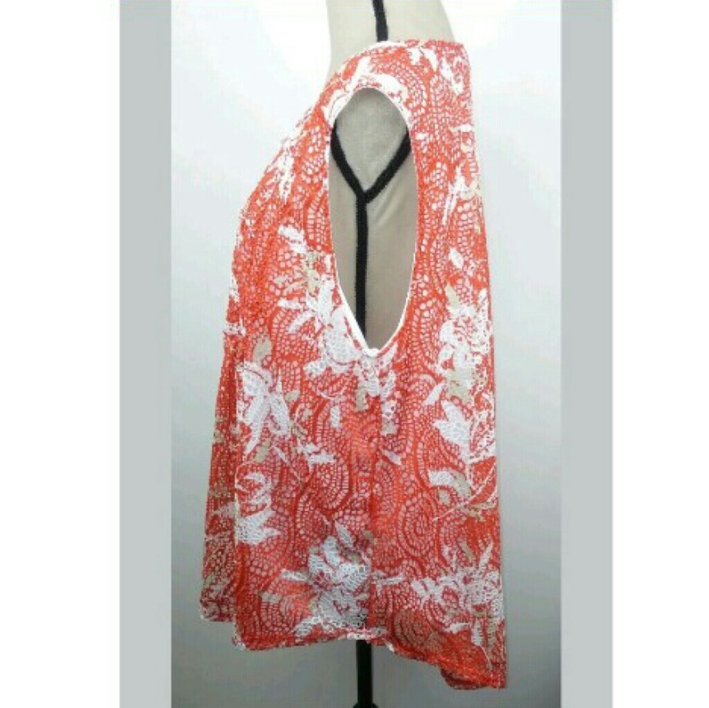 New Directions Layer Crochet Coral Sleeveless - Picture 4 of 8